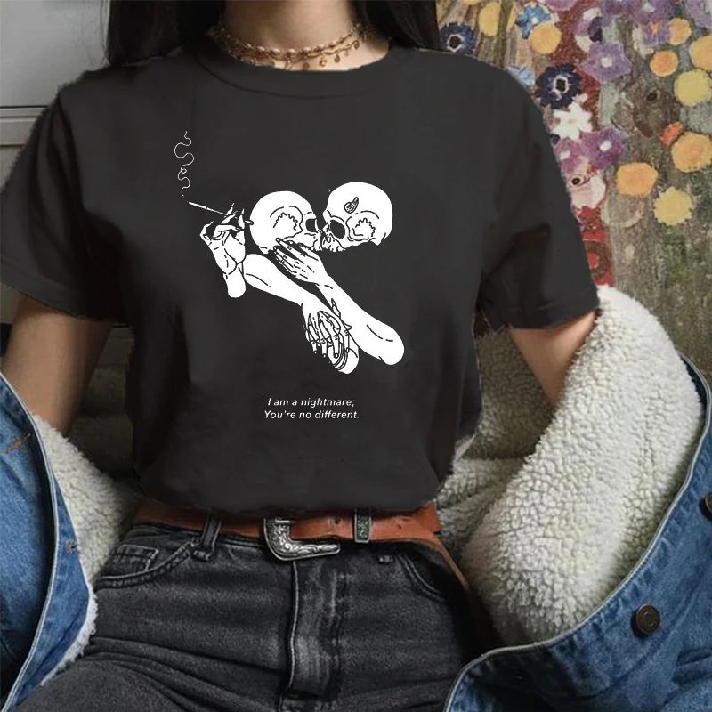 Женская хлопковая Футболка Goth Skeleton, Винтажная футболка унисекс с графическим принтом, в стиле Харадзюку, 2019
Женская хлопковая Футболка Goth Skeleton, Винтажная футболка унисекс с графическим принтом, в стиле Харадзюку, 2019
