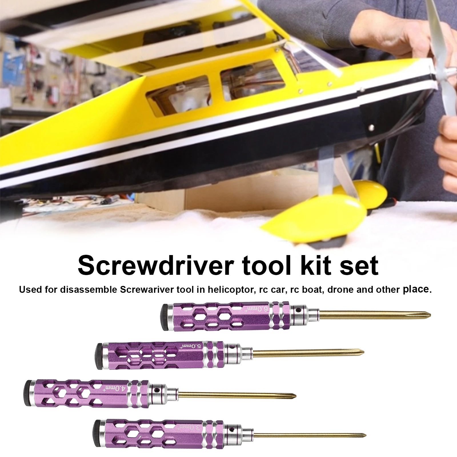 Repair Hand Tool Hex Screwdriver Precision Screwdrivers 4PCS Durable Red Purple Plastic Handle For RC Car Titanium Plated Sleeve
Repair Hand Tool Hex Screwdriver Precision Screwdrivers 4PCS Durable Red Purple Plastic Handle For RC Car Titanium Plated Sleeve