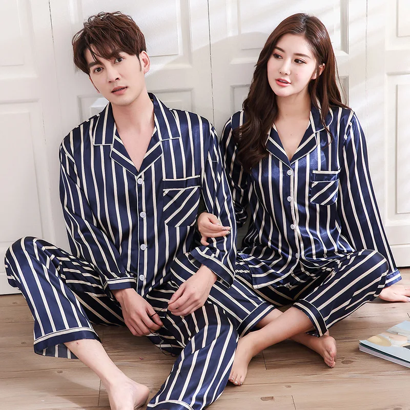 Spring And Summer Couple Pajamas Long Sleeve Thin Ice Silk Suit Imitation Silk Loose Large Size Household Homewear Clothes
Spring And Summer Couple Pajamas Long Sleeve Thin Ice Silk Suit Imitation Silk Loose Large Size Household Homewear Clothes