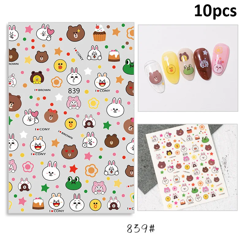 10pcs/Set Comic Cute Adhesive 3D Nail Sticker Decals For Nail Art Cartoon Cat Dog Bear Manicure Decorations F716
10pcs/Set Comic Cute Adhesive 3D Nail Sticker Decals For Nail Art Cartoon Cat Dog Bear Manicure Decorations F716