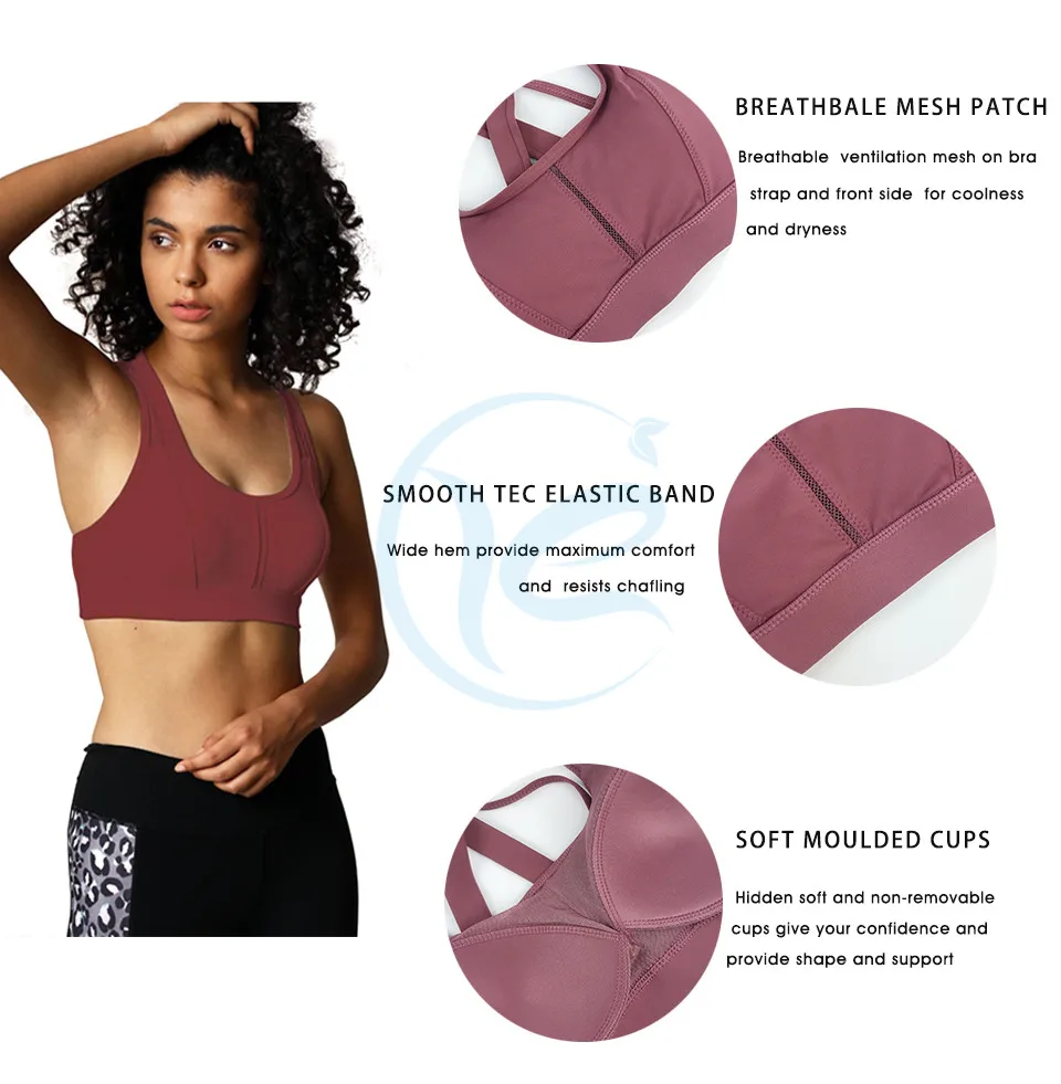 Women's sexy cross strappy back yoga sports bra seamless fitness underwear molded bra bulit-in push up style
Women's sexy cross strappy back yoga sports bra seamless fitness underwear molded bra bulit-in push up style