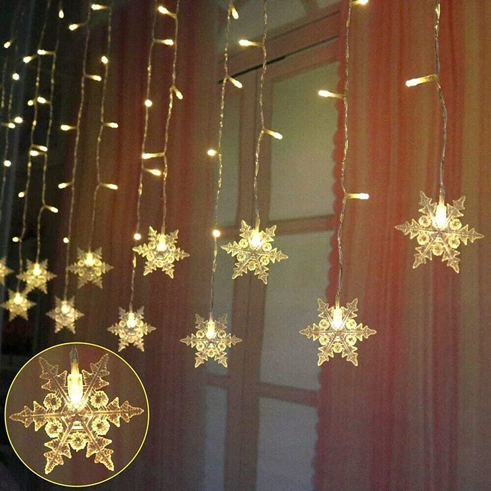 2.5M Fairy LED Lamp Waterproof Garland Snowflake Curtain String Lights For Home Bedroom Party New Year Christmas Decorations
2.5M Fairy LED Lamp Waterproof Garland Snowflake Curtain String Lights For Home Bedroom Party New Year Christmas Decorations