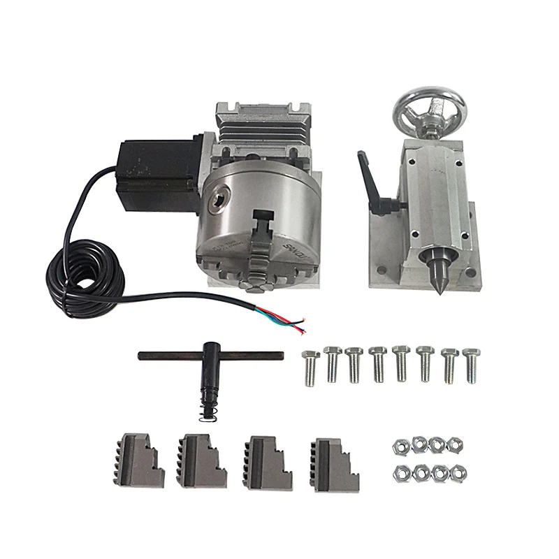 A Axis Rotary Axis tailstock 4th Axis with 80mm 4-Jaw Chuck for wood/metal CNC Router milling machine CNC3040 6040 6090
A Axis Rotary Axis tailstock 4th Axis with 80mm 4-Jaw Chuck for wood/metal CNC Router milling machine CNC3040 6040 6090