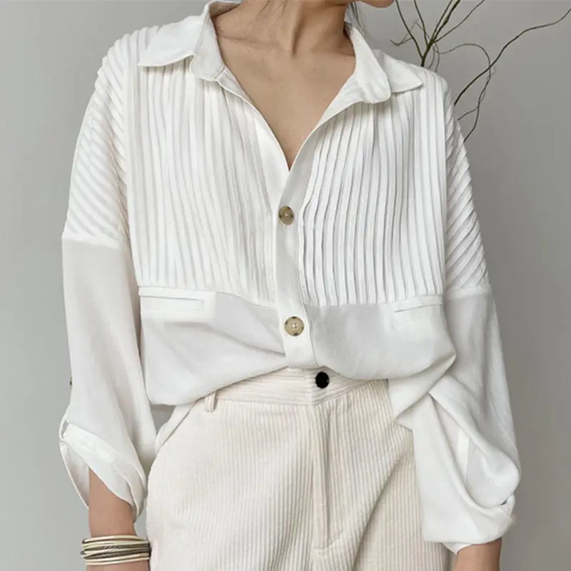 White Cotton Casual Blouse For Women Lapel Long Sleeve Patchwork Solid Shirt Female Fashionable New Clothing Spring Style
White Cotton Casual Blouse For Women Lapel Long Sleeve Patchwork Solid Shirt Female Fashionable New Clothing Spring Style