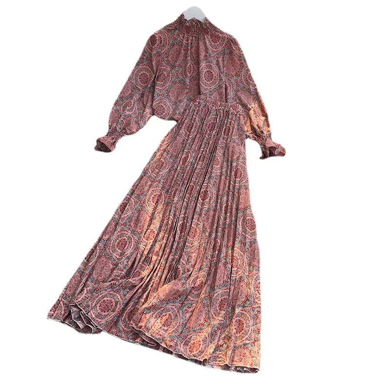 YIZZHOY Spring Autumn elastic High Waist A-line Pleated Skirt+ Women Vintage Two-piece Suit Print Stand Collar Long Sleeve Tops
YIZZHOY Spring Autumn elastic High Waist A-line Pleated Skirt+ Women Vintage Two-piece Suit Print Stand Collar Long Sleeve Tops