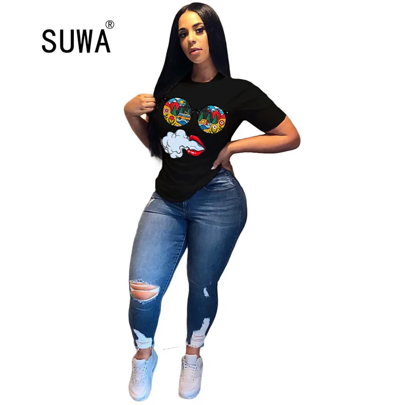 4 Color Wholesale Hot Sale Summer Streetwear Women Cute Cartoon Print O Neck Short Sleeve Pullover T-shirt Female Tops
4 Color Wholesale Hot Sale Summer Streetwear Women Cute Cartoon Print O Neck Short Sleeve Pullover T-shirt Female Tops