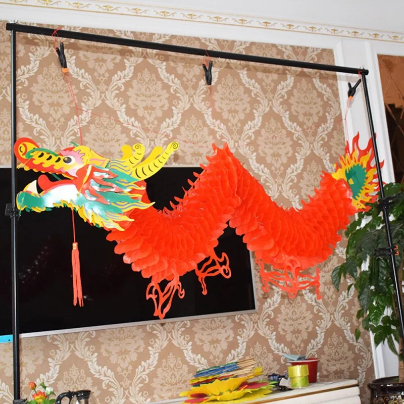 

Бумажное украшение с китайским драконом, украшение с кисточкой Декор для дома, подарок на Новый год, подвесное искусство, Рождественское ук...