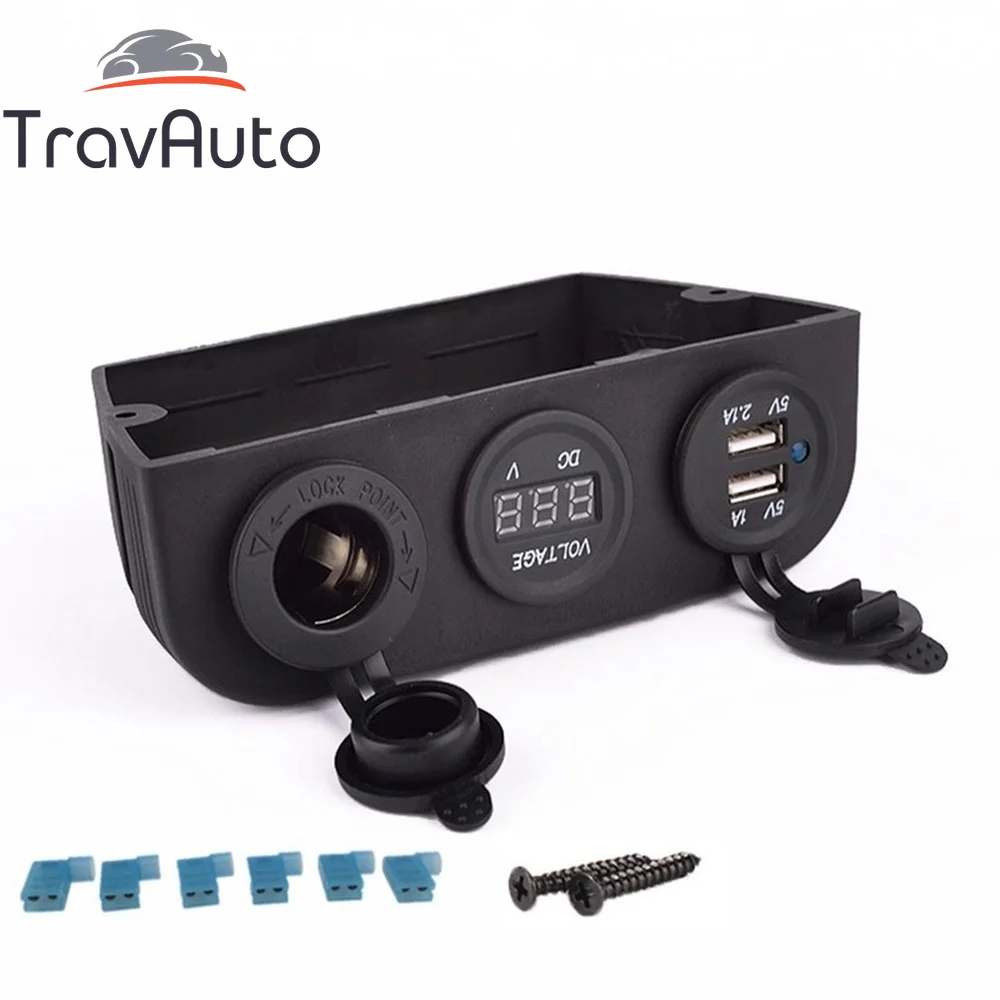 12-24V Waterproof Marine DC 12V Power Socket + DC Digital Volt+dual usb sockets Three Hole Tent Socket Power for Motocycle
12-24V Waterproof Marine DC 12V Power Socket + DC Digital Volt+dual usb sockets Three Hole Tent Socket Power for Motocycle