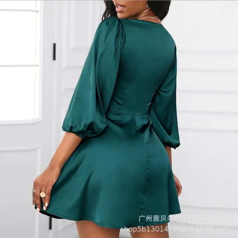 Mandylandy Dress Summer Fashion High Waist Lace-up Lantern Sleeve V-neck Dress Women's Sexy Solid Color Slim Fit Pleated Dress
Mandylandy Dress Summer Fashion High Waist Lace-up Lantern Sleeve V-neck Dress Women's Sexy Solid Color Slim Fit Pleated Dress
