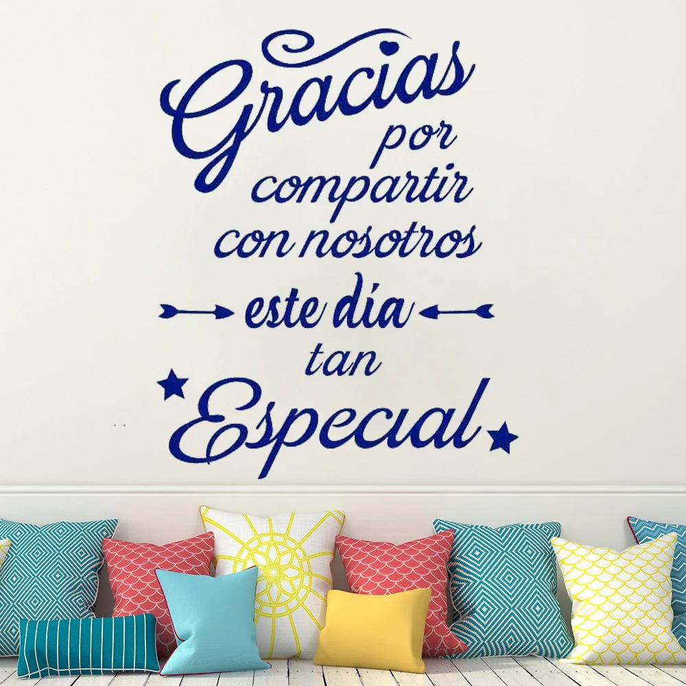 Gracias Por Compartin Spanish Quote Wall Vinyl Stickers Quote Waterproof Bedroom Livingroom Decals Decoration Murals RU2012
Gracias Por Compartin Spanish Quote Wall Vinyl Stickers Quote Waterproof Bedroom Livingroom Decals Decoration Murals RU2012