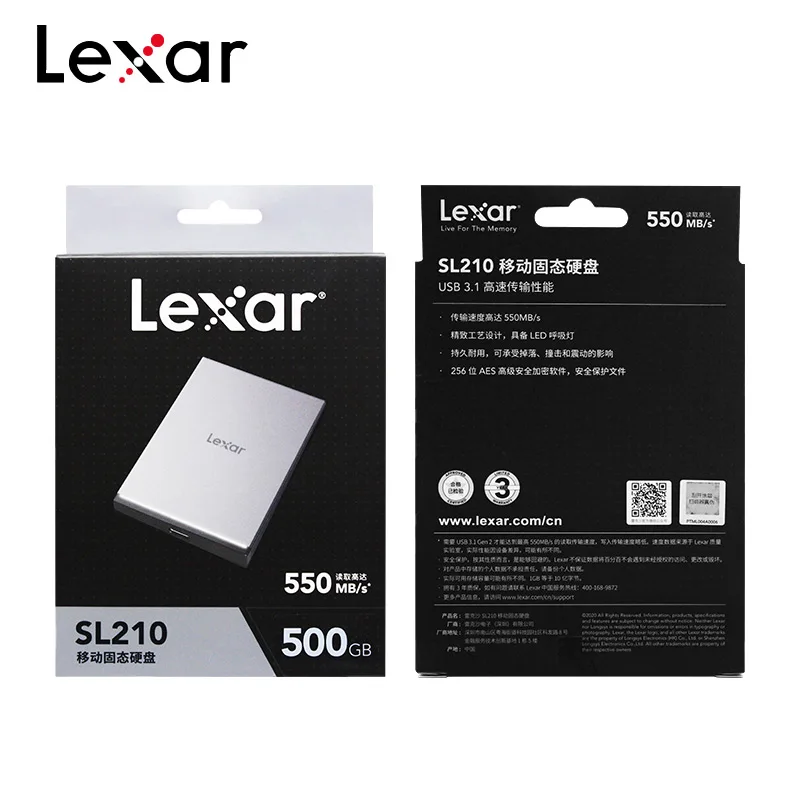 Original Lexar PSSD SL210 500GB 1TB 2TB External Portable Solid State Drive Storage Disk USB 3.1 Type C Mobile Hard Drive For PC 
Original Lexar PSSD SL210 500GB 1TB 2TB External Portable Solid State Drive Storage Disk USB 3.1 Type C Mobile Hard Drive For PC