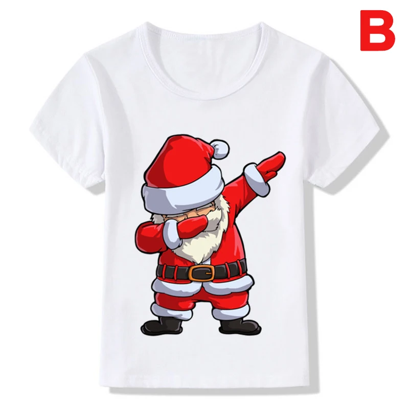 Детская футболка с короткими рукавами и круглым воротником Санта Клаусом Летний