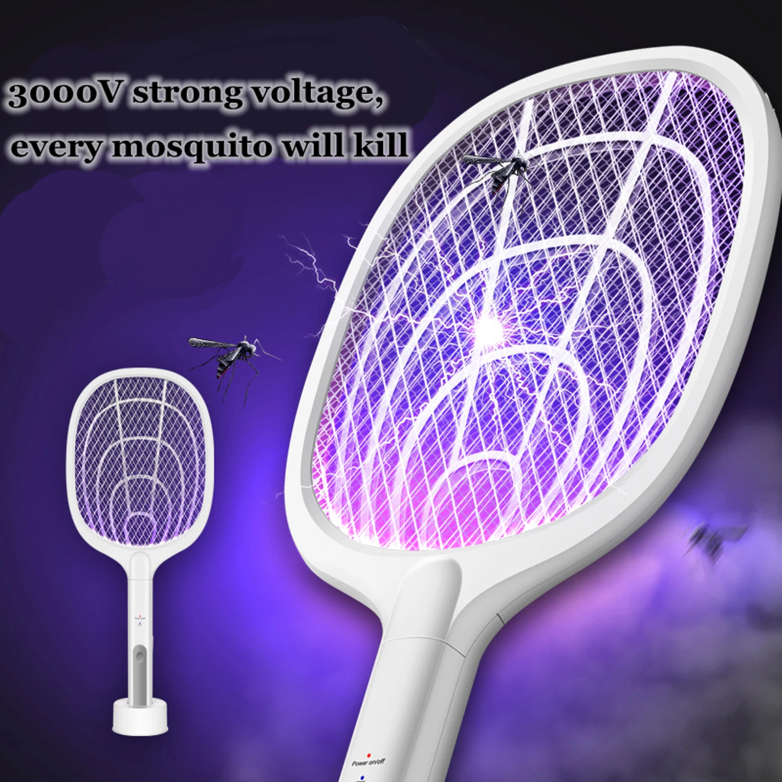 Bug Zapper Electric Fly Swatter for Home Powerful 3000V Grid Detachable Racket Safe to Touch with 3-Layer Safety Mesh
Bug Zapper Electric Fly Swatter for Home Powerful 3000V Grid Detachable Racket Safe to Touch with 3-Layer Safety Mesh