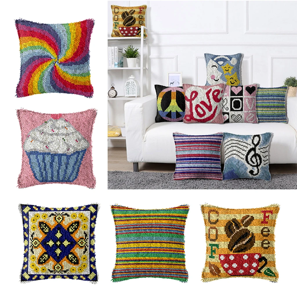 DIY Latch Hook Kit Throw Pillow Cover Carpet Rug Making Crochet Needlework Craft
DIY Latch Hook Kit Throw Pillow Cover Carpet Rug Making Crochet Needlework Craft