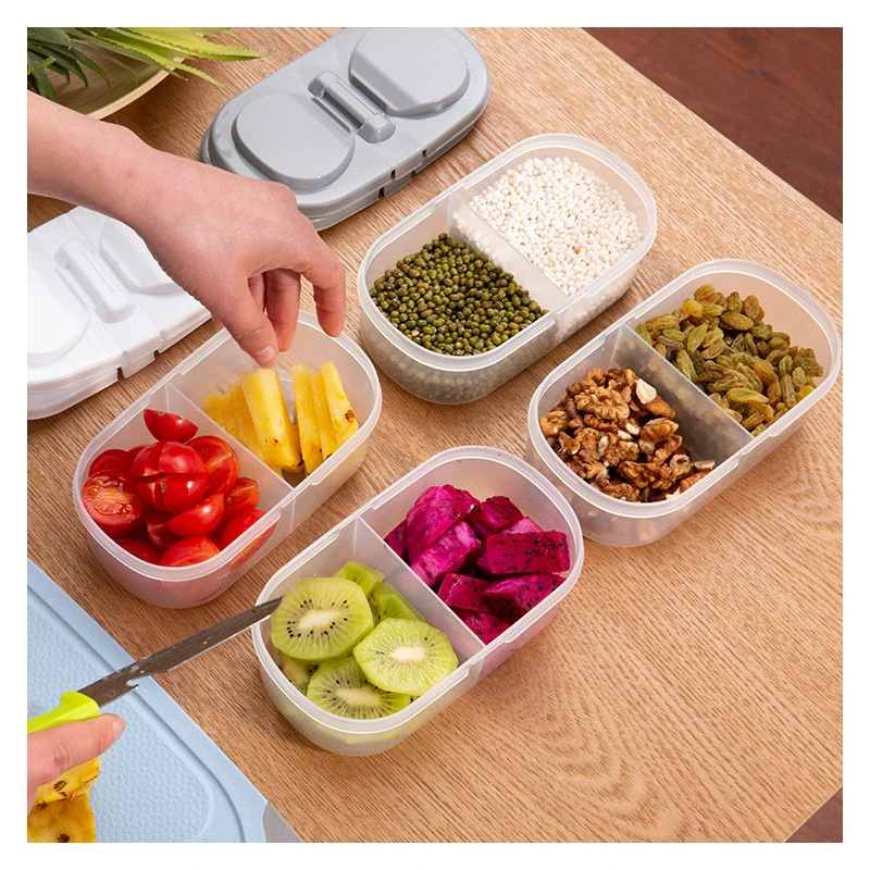 Double compartment with lid kitchen food grains airtight can refrigerator fresh-keeping box plastic clamshell storage storage bo
Double compartment with lid kitchen food grains airtight can refrigerator fresh-keeping box plastic clamshell storage storage bo