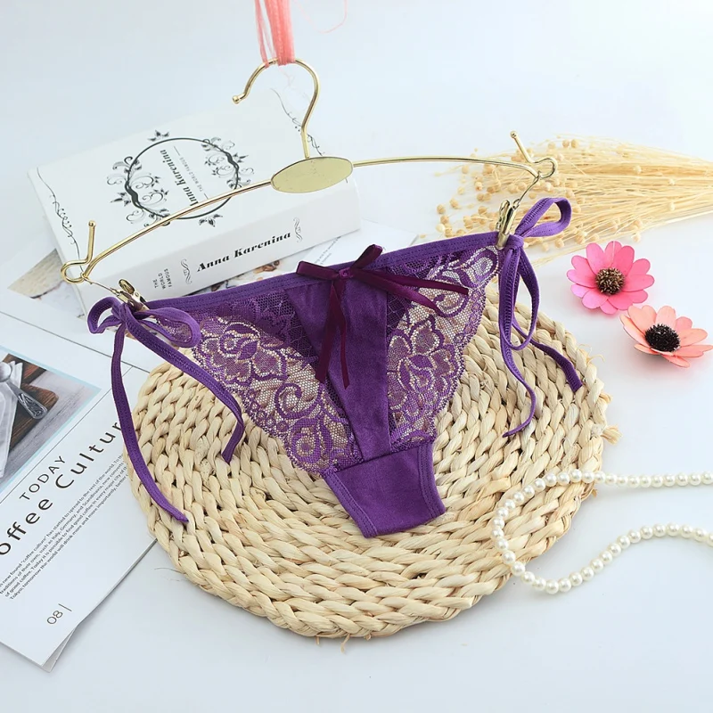 Female Cotton Tie Thongs Women's T-Shirts Panties Sexy Comfortable Lace Cutout G-String Panties
Female Cotton Tie Thongs Women's T-Shirts Panties Sexy Comfortable Lace Cutout G-String Panties
