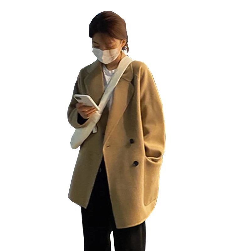 2021Korean Fashion New Camel Woolen Coat Women Double Breasted Cashmere Coat Mid Long Female Autumn Winter Coats FC1570
2021Korean Fashion New Camel Woolen Coat Women Double Breasted Cashmere Coat Mid Long Female Autumn Winter Coats FC1570