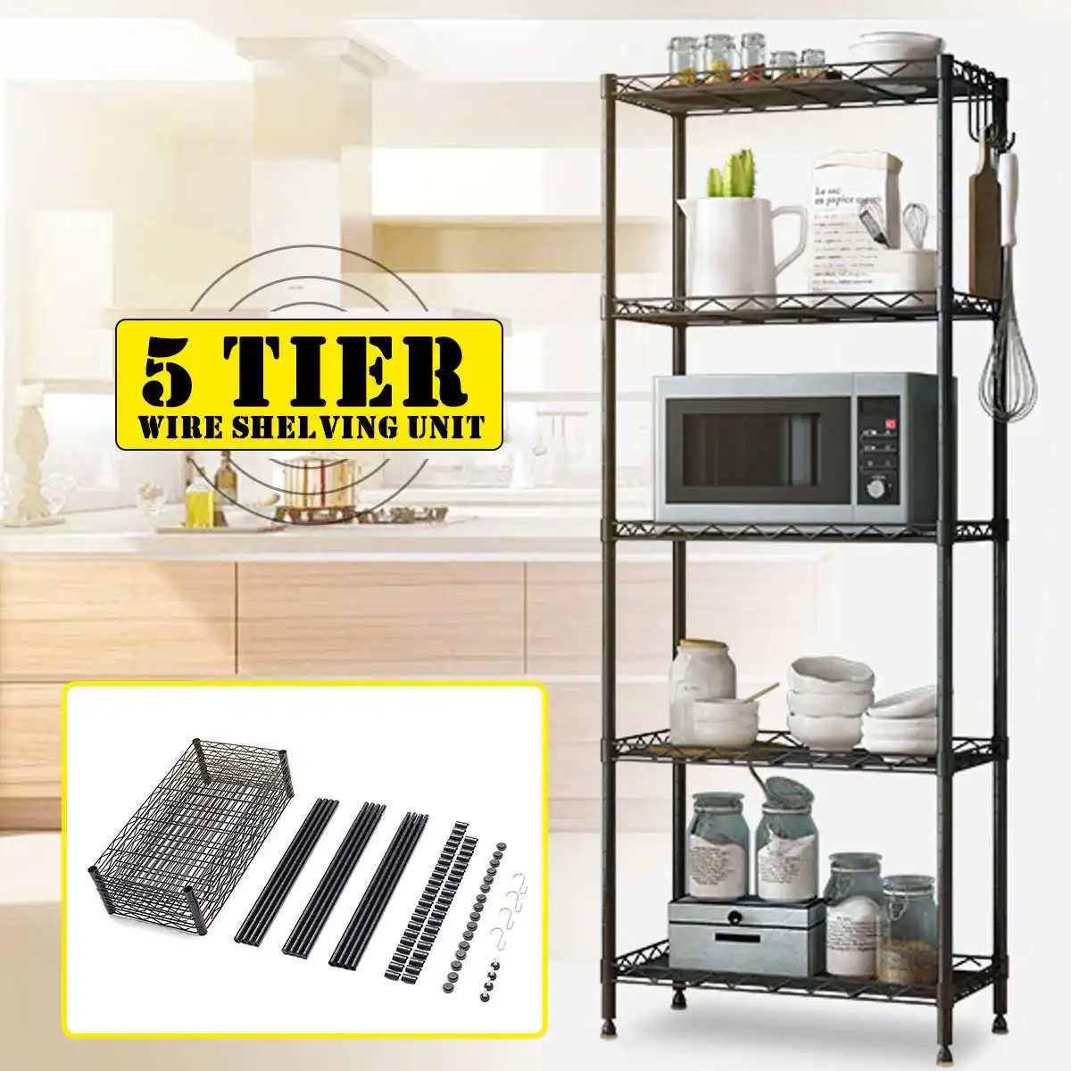 5 Tier Multi-use Carbon Steel Storage Rack Adjustable Kitchen Dishes Rack Book Shelves Storage Oragnizer Rack Stand Shelves
5 Tier Multi-use Carbon Steel Storage Rack Adjustable Kitchen Dishes Rack Book Shelves Storage Oragnizer Rack Stand Shelves