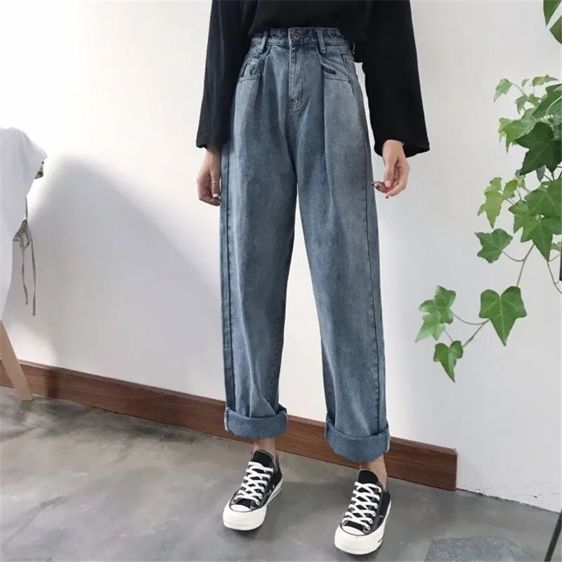 Spring New High Waist Plus Size 5XLRetro Denim Pants Women Pleat Pockets Mom Jeans Female Wide Leg Trousers All-match streetwear
Spring New High Waist Plus Size 5XLRetro Denim Pants Women Pleat Pockets Mom Jeans Female Wide Leg Trousers All-match streetwear