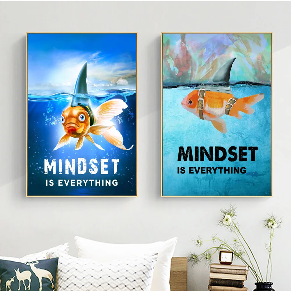 Mindset Is Everything Motivation Cartoon Fish Poster Painting On The Room Decorative Canvas Prints Wall Art Dream Pictures
Mindset Is Everything Motivation Cartoon Fish Poster Painting On The Room Decorative Canvas Prints Wall Art Dream Pictures