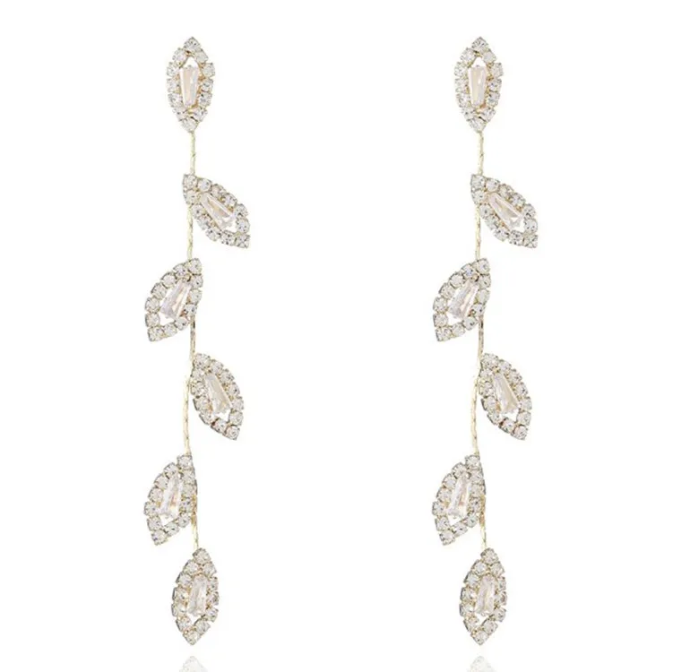 Silver Needle South Korea Dongdaemun Diamond Leaf Earrings Long Temperament Wild Tassel Net Red Tide
Silver Needle South Korea Dongdaemun Diamond Leaf Earrings Long Temperament Wild Tassel Net Red Tide