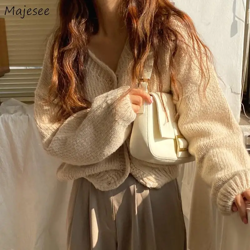 Cardigan Women Pink Sweater Loose Winter Thick All-match Candy Color Warm Knitted Cropped Elasticity Soft Aesthetic Solid Simple 
Cardigan Women Pink Sweater Loose Winter Thick All-match Candy Color Warm Knitted Cropped Elasticity Soft Aesthetic Solid Simple