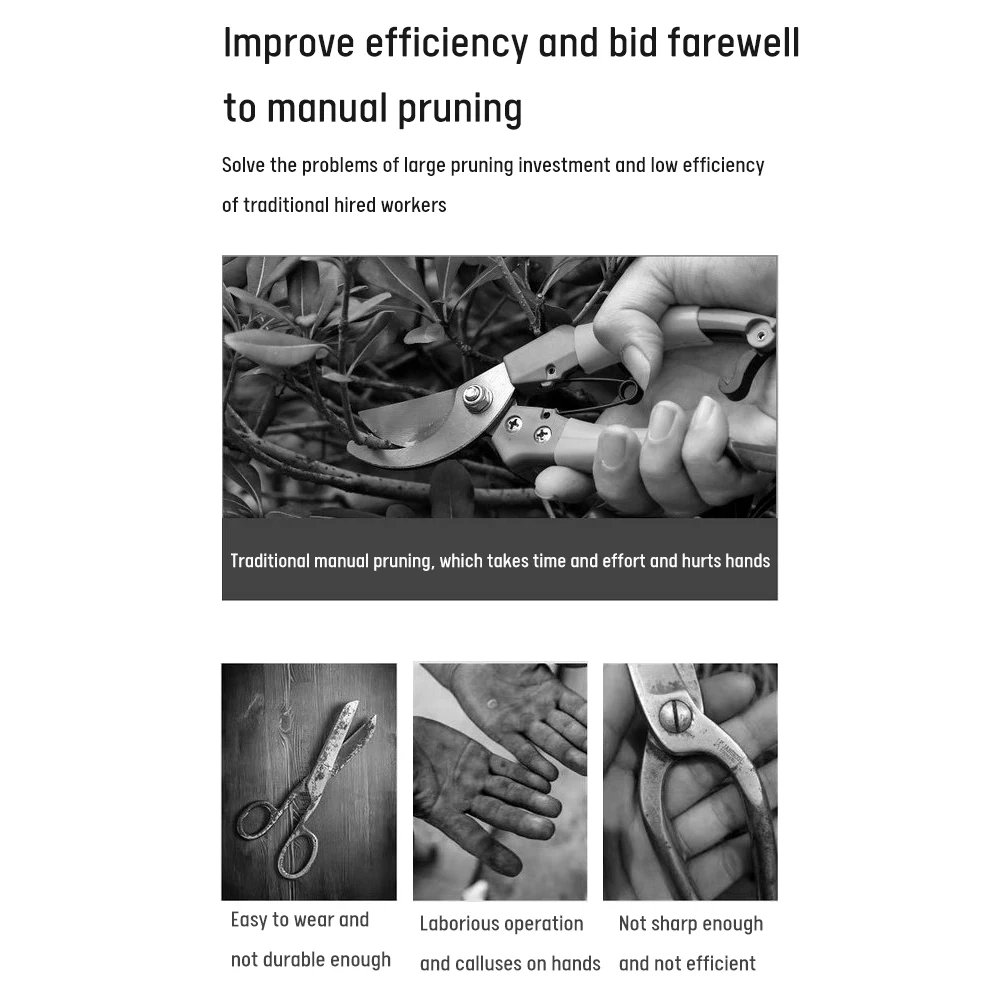 3.5CM Rechargeable Electric Pruning Shears 21V Lithium Battery Cordless Garden Pruning Shears Pruning Shears Cutting Tools
3.5CM Rechargeable Electric Pruning Shears 21V Lithium Battery Cordless Garden Pruning Shears Pruning Shears Cutting Tools
