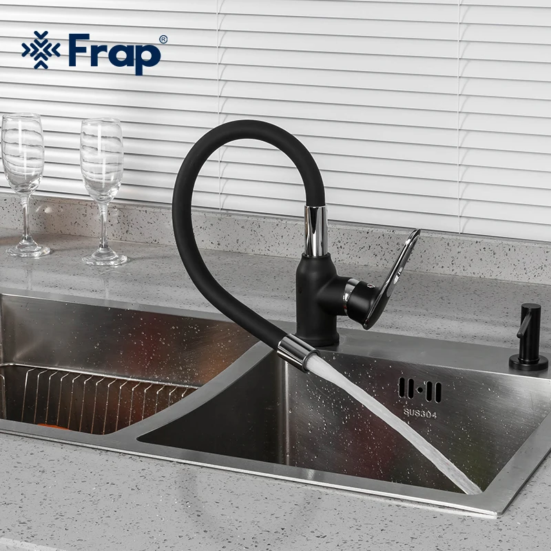 Frap Silica Gel Nose Pull Down Kitchen Sink Faucet Black Kitchen Faucet Cold and Hot Water Mixer Deck Mounted Tap F4049-6
Frap Silica Gel Nose Pull Down Kitchen Sink Faucet Black Kitchen Faucet Cold and Hot Water Mixer Deck Mounted Tap F4049-6