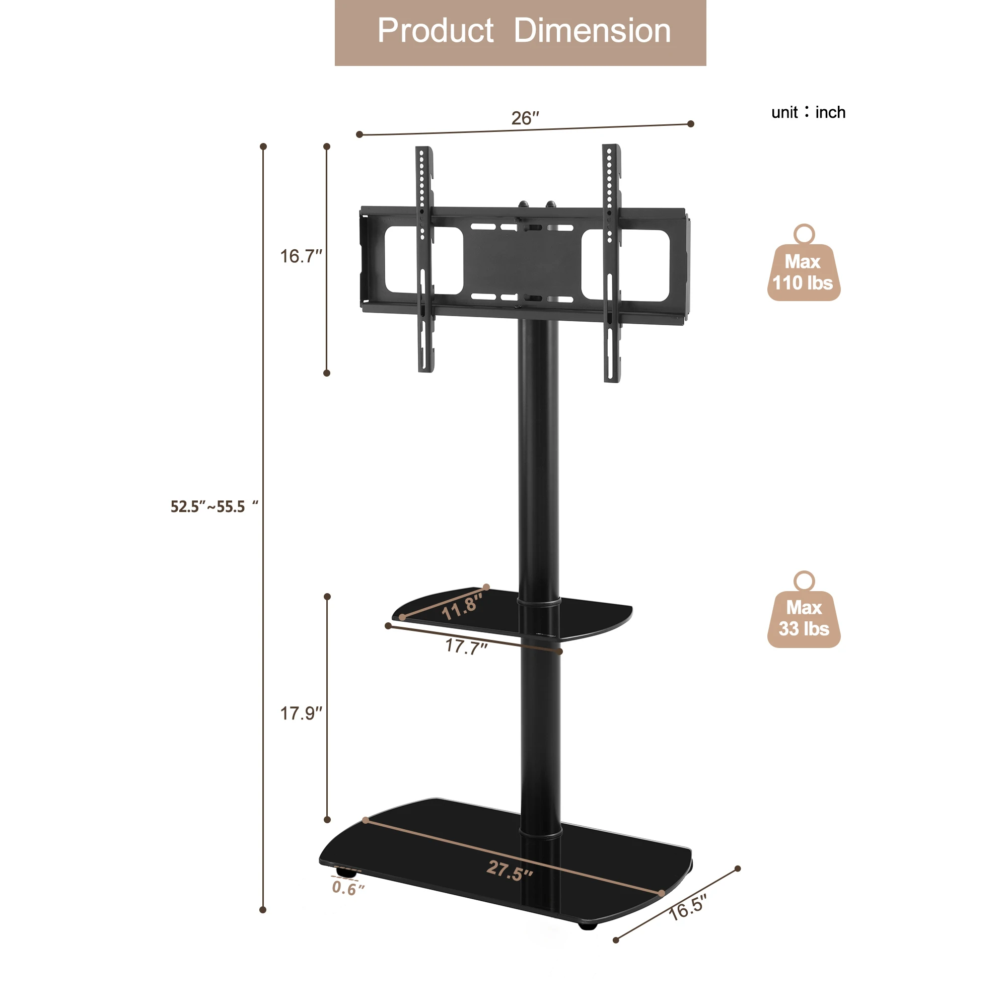 TV Stand For 32~65inch LCD TV Plasma TV Panel TV Height And Angle Adjustable Multi-Function Tempered Glass Metal Frame Floor
TV Stand For 32~65inch LCD TV Plasma TV Panel TV Height And Angle Adjustable Multi-Function Tempered Glass Metal Frame Floor