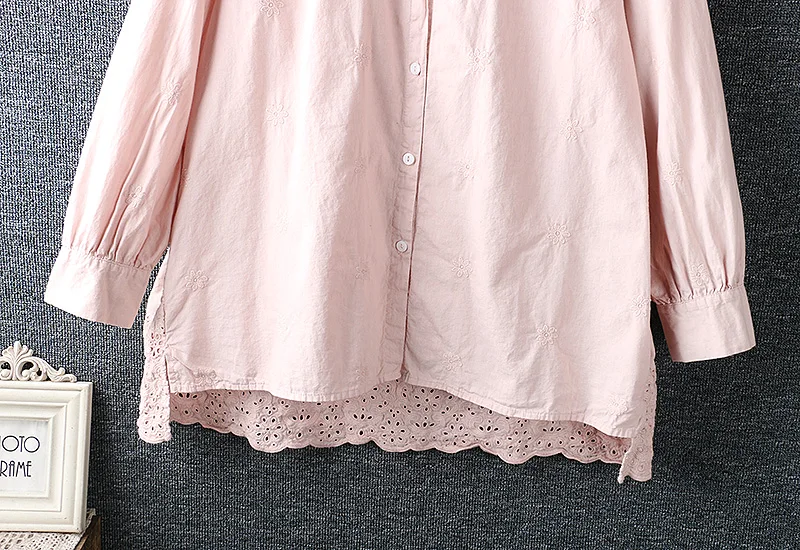 2020 New Spring Women Shirt Japan Style Mori Girl Hollow out Embroidery Cotton Tops Long Sleeve Loose Blouse Women
2020 New Spring Women Shirt Japan Style Mori Girl Hollow out Embroidery Cotton Tops Long Sleeve Loose Blouse Women