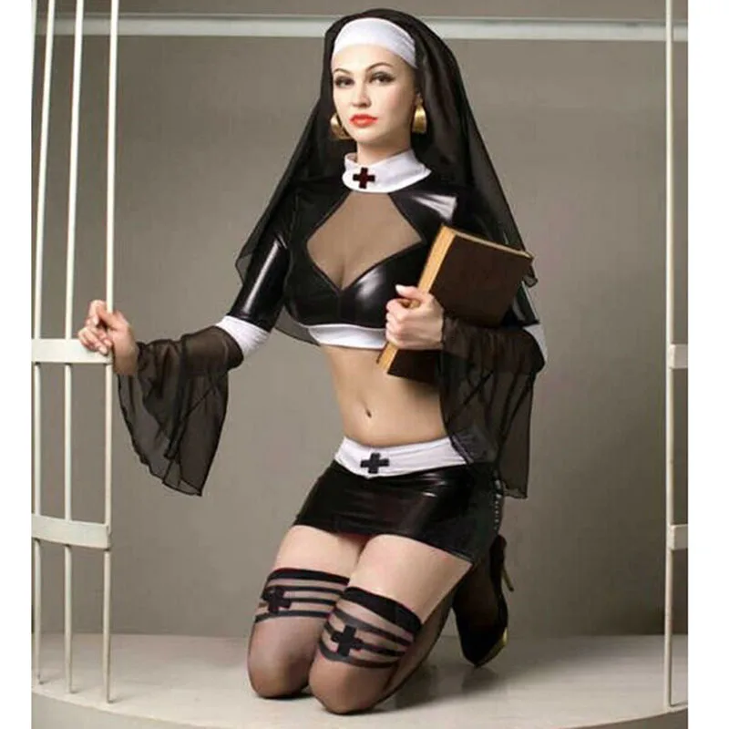 Новый рождественский хит продаж сексуальный Хэллоуин костюмы монахини для