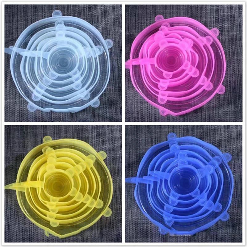 6 Pcs Silicone Stretch Lids Pan Cooking Bowl Pot Lid Cover Reusable Silicone Food Wrap Keeping Fresh Seal Kitchen Tools
6 Pcs Silicone Stretch Lids Pan Cooking Bowl Pot Lid Cover Reusable Silicone Food Wrap Keeping Fresh Seal Kitchen Tools