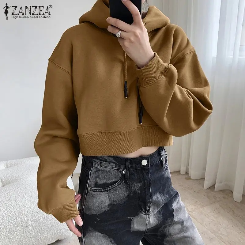 Fashion Women Harajuku Hoodies Sweatshirt ZANZEA 2022 Autumn Lady Hooded Pullover Oversized Female Casual Solid Long Sleeve Top
Fashion Women Harajuku Hoodies Sweatshirt ZANZEA 2022 Autumn Lady Hooded Pullover Oversized Female Casual Solid Long Sleeve Top