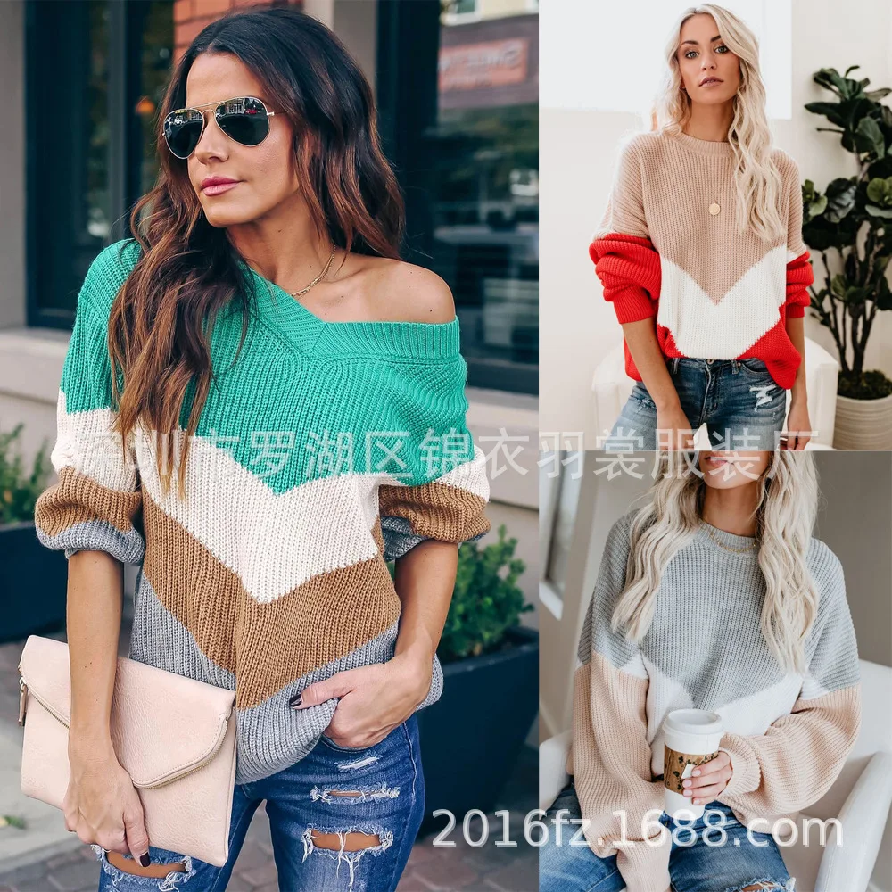 2020 Women Sweater Bottoming Shirt Pullover Knitted Ins Stitching Loose Sweatshirts
2020 Women Sweater Bottoming Shirt Pullover Knitted Ins Stitching Loose Sweatshirts