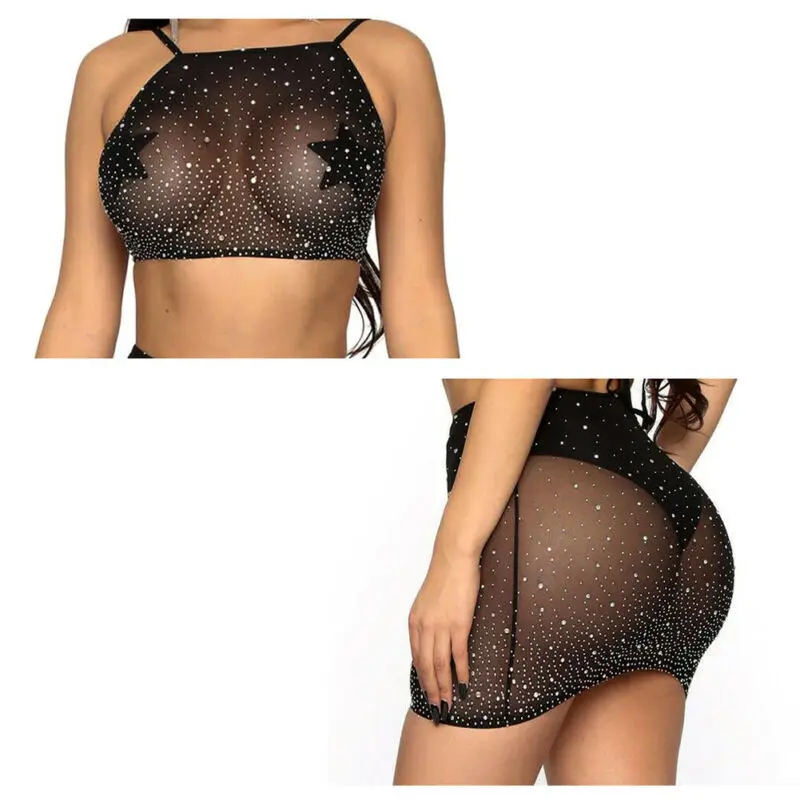 2PCS Women Sets Mesh Sequin Pencil Skirt Tank Top Summer Sexy Crop Tops Bra Bodycon Mini Skirt Set
2PCS Women Sets Mesh Sequin Pencil Skirt Tank Top Summer Sexy Crop Tops Bra Bodycon Mini Skirt Set