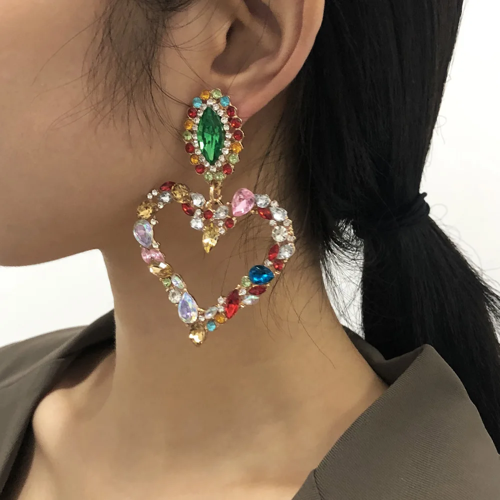 Colorful Heart Earrings For Women 2020 Trendy Luxury Big Dangle Earings Girls Rhinestone Fashion Statement Jewellery
Colorful Heart Earrings For Women 2020 Trendy Luxury Big Dangle Earings Girls Rhinestone Fashion Statement Jewellery