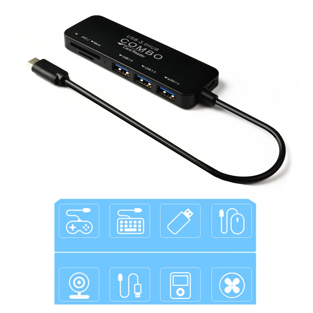 5 in 1 USB Hub Multi-Device Computer USB C HUB Type C to Multi Ports USB TF Card Reader OTG Adapter Splitter 
5 in 1 USB Hub Multi-Device Computer USB C HUB Type C to Multi Ports USB TF Card Reader OTG Adapter Splitter