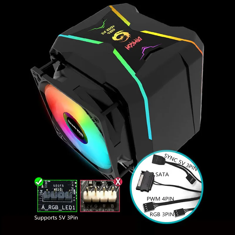 Great Wall CPU Cooler RGB 90mm PWM Fan Cooling For Intel LGA1150/1151/1155/1156/775 AMD AM3 AM4 Cooler RGB CPU Radiator For PC
Great Wall CPU Cooler RGB 90mm PWM Fan Cooling For Intel LGA1150/1151/1155/1156/775 AMD AM3 AM4 Cooler RGB CPU Radiator For PC