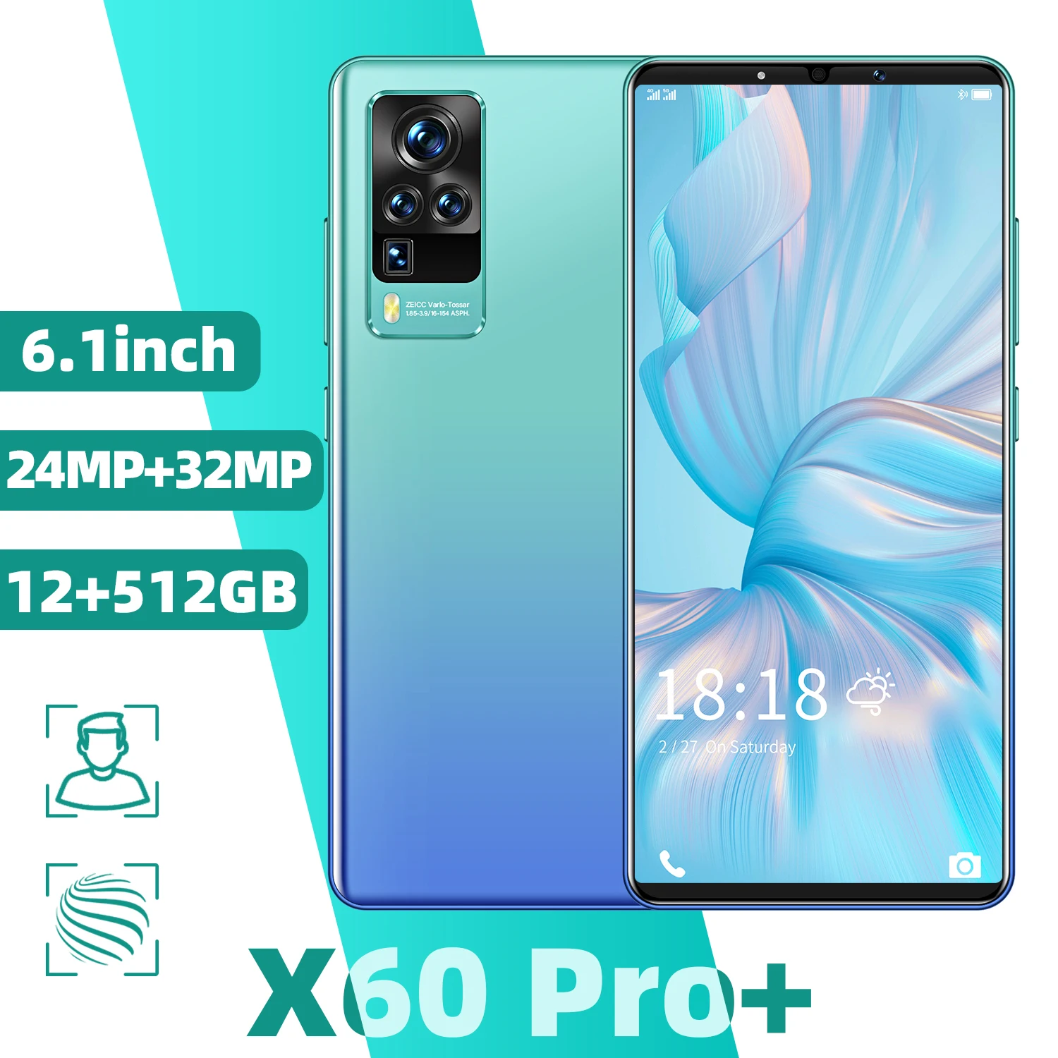 Hot X60 Pro+ Global 5G LET Android Smartphones 6.1Inch 12GB+512GB 10-Core MT6889 Cellphones 5800mAh Dual SIM Card Mobile Phone
Hot X60 Pro+ Global 5G LET Android Smartphones 6.1Inch 12GB+512GB 10-Core MT6889 Cellphones 5800mAh Dual SIM Card Mobile Phone