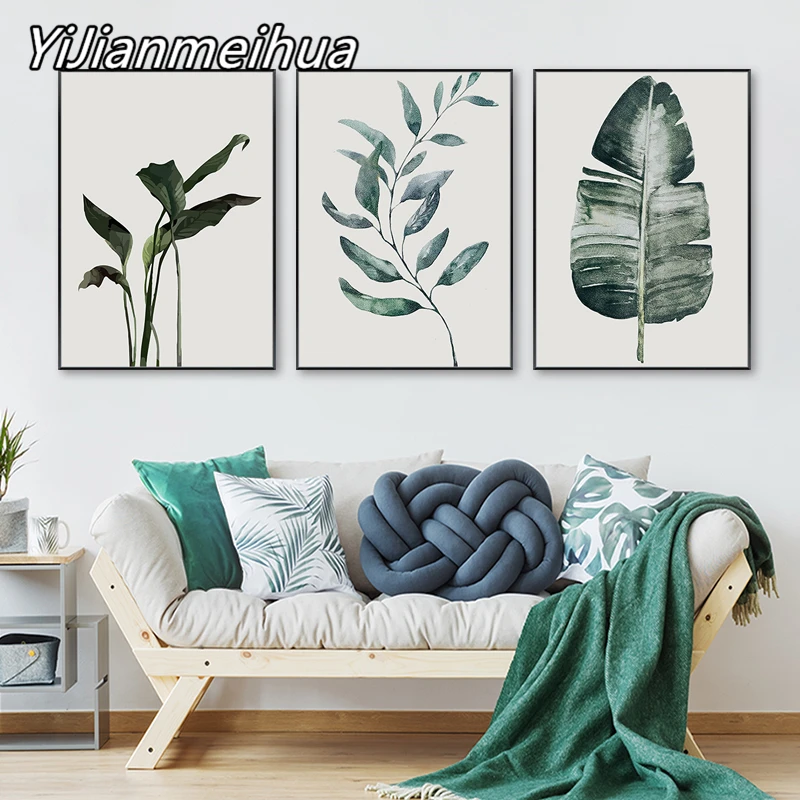 Minimalist Nordic Canvas Painting Of Tropical Plants Poster Green Leaves Wall Art Poster And Print Modern Living Room Decor
Minimalist Nordic Canvas Painting Of Tropical Plants Poster Green Leaves Wall Art Poster And Print Modern Living Room Decor