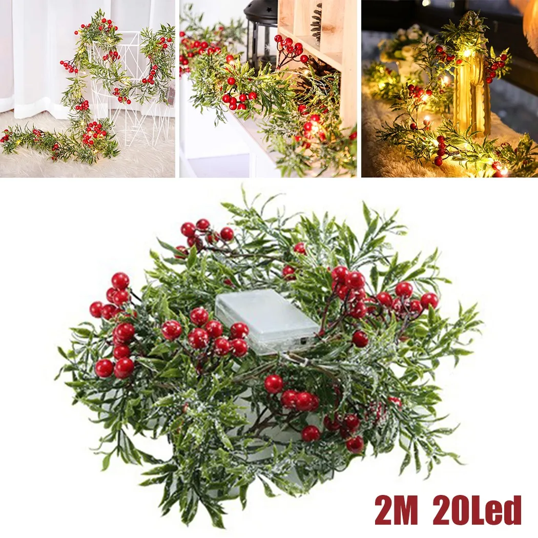 2 Meters Christmas Red Fruit Rattan Light String LED Pine Needles Leaves Garland Warm Atmosphere Lights For Wedding Party Decor
2 Meters Christmas Red Fruit Rattan Light String LED Pine Needles Leaves Garland Warm Atmosphere Lights For Wedding Party Decor