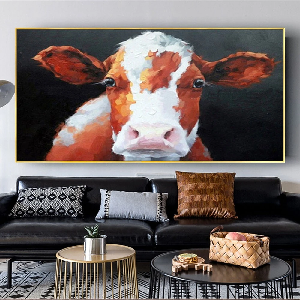 Handmade BIG Brown Indian Cattle Canvas Art Painting Cow Picture Wall Decoration Canvas Art Farm Animal Oil Painting 
Handmade BIG Brown Indian Cattle Canvas Art Painting Cow Picture Wall Decoration Canvas Art Farm Animal Oil Painting