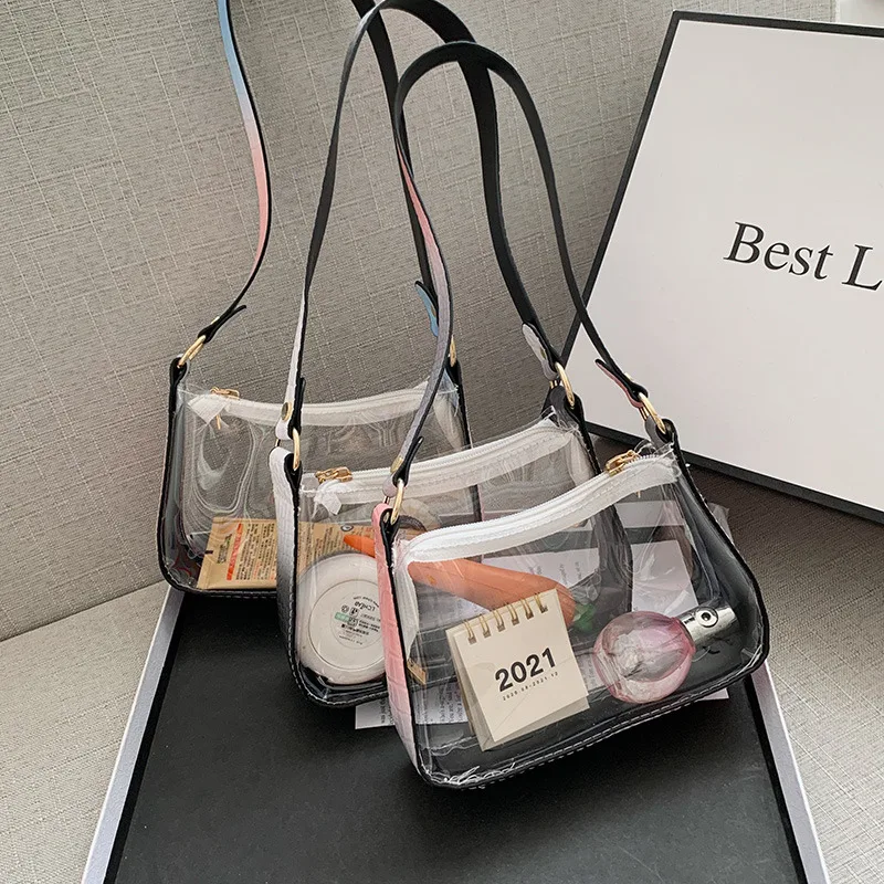 2022 New Women's Bag Fashion Transparent Jelly Shoulder Bag Trendy Gradient Color Female Bag Underarm Bag Female Baguette Bag
2022 New Women's Bag Fashion Transparent Jelly Shoulder Bag Trendy Gradient Color Female Bag Underarm Bag Female Baguette Bag