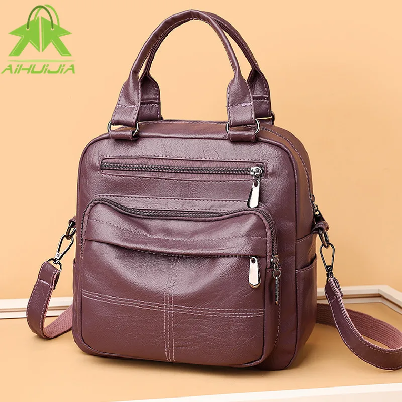 Fashion Retro Womens Backpack Multifunction Shoulder Messenger Bags 2021 New High Quality Pu Leather Casual Travel Women Handbag
Fashion Retro Womens Backpack Multifunction Shoulder Messenger Bags 2021 New High Quality Pu Leather Casual Travel Women Handbag