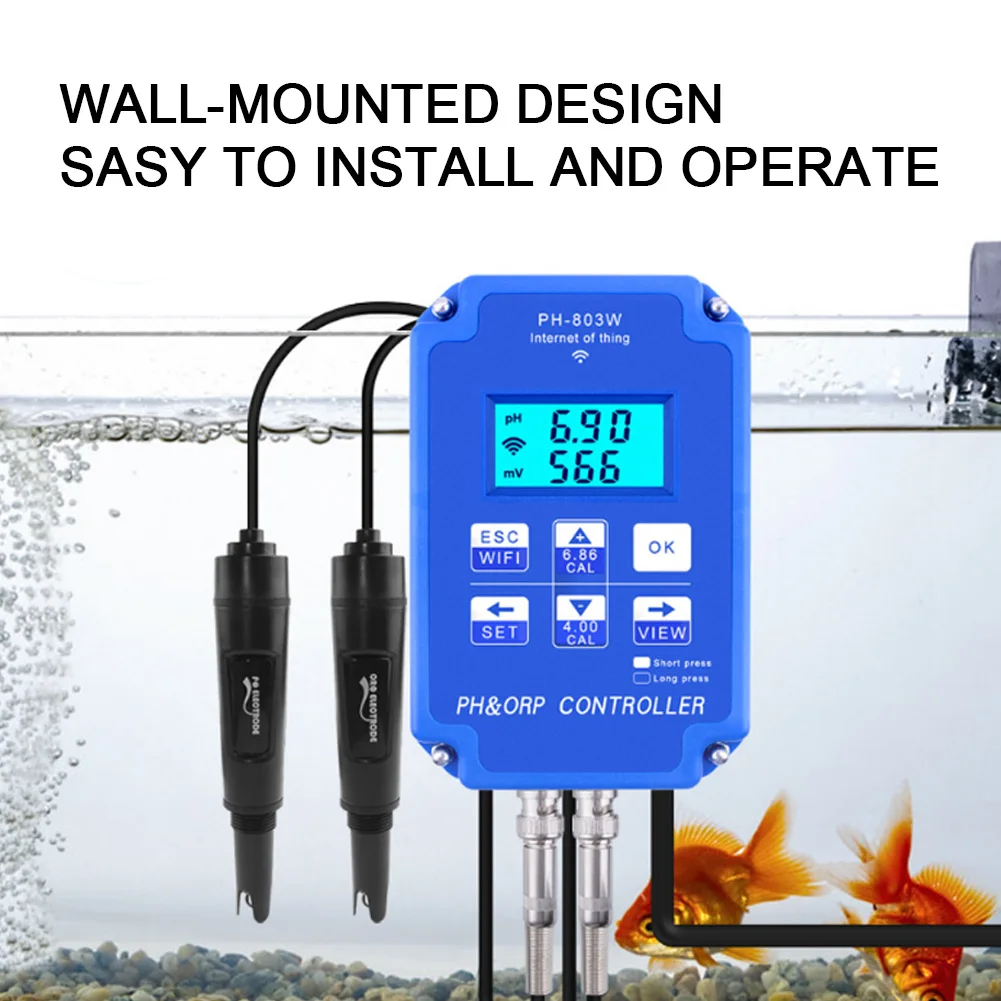 2 In 1 PH ORP Controller Digital Meter PH803W Controller Output Power Relay Controlling Device Online Water Quality Monitor Tool
2 In 1 PH ORP Controller Digital Meter PH803W Controller Output Power Relay Controlling Device Online Water Quality Monitor Tool