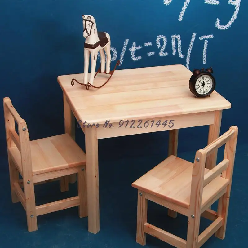 Рекламные Детские Обучающие столы и стулья из сосны маленький стол для детского