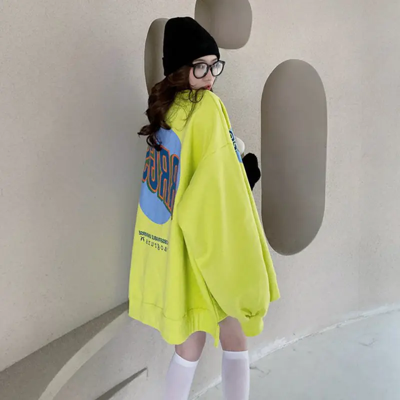 Spring and autumn letter printing thin in long loose hoodie female new autumn and winter Korean jacket
Spring and autumn letter printing thin in long loose hoodie female new autumn and winter Korean jacket