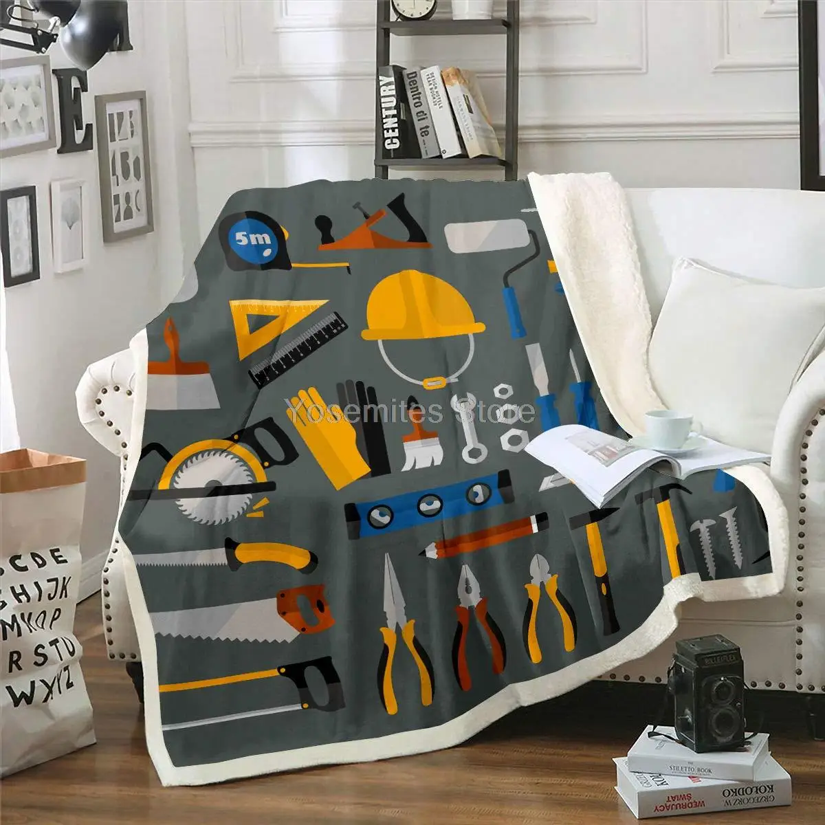 Worker Construction Hat Fleece Blanket for Boys Girls Ruler Brush Plush Throw Blankets for Couch Bed and Living Room Tool Box
Worker Construction Hat Fleece Blanket for Boys Girls Ruler Brush Plush Throw Blankets for Couch Bed and Living Room Tool Box