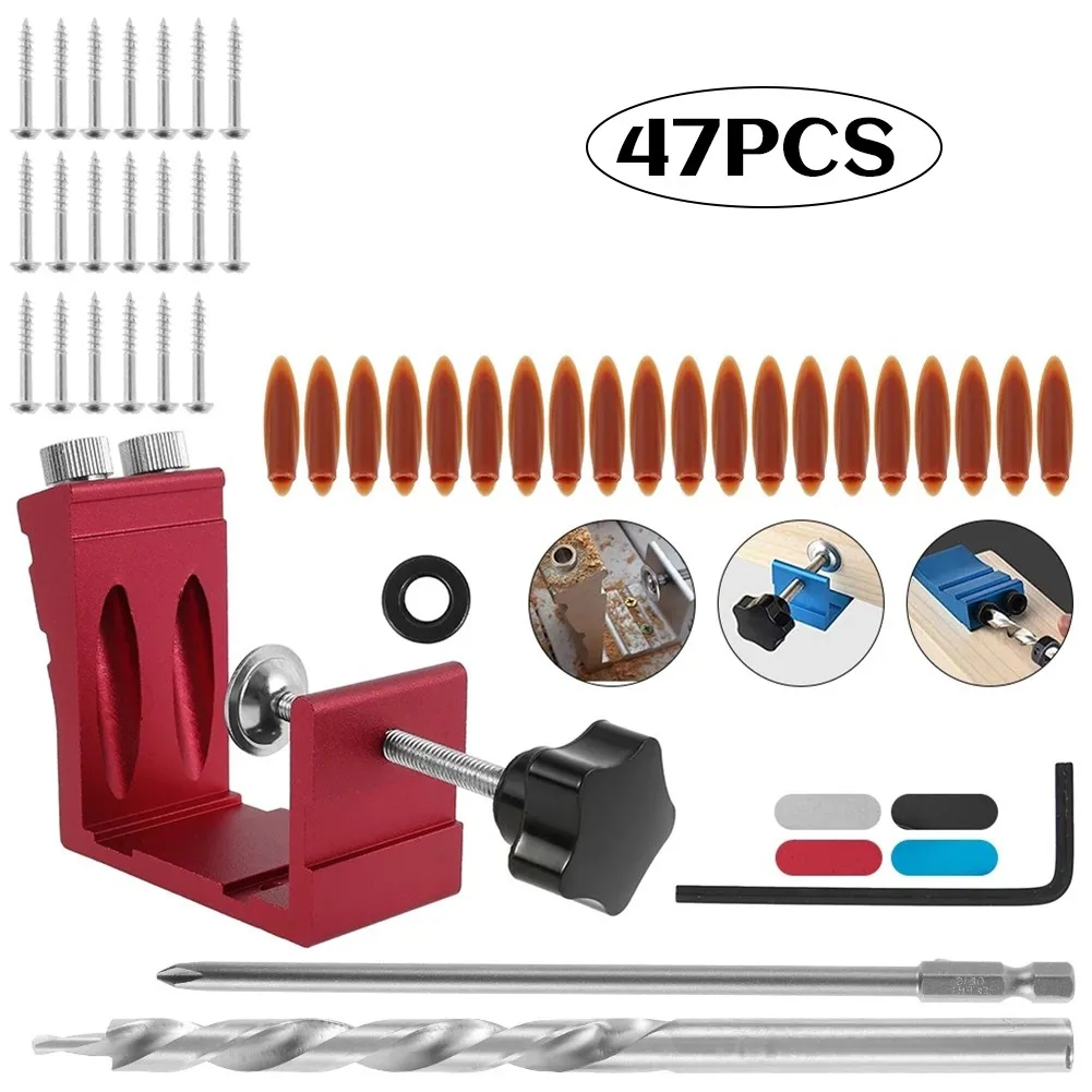 47pcs Oblique Hole Locator Woodworking Pocket Hole Jig Kit 15 Drill Guide Set Doweling Jig Woodworking Pocket Hole Jig
47pcs Oblique Hole Locator Woodworking Pocket Hole Jig Kit 15 Drill Guide Set Doweling Jig Woodworking Pocket Hole Jig