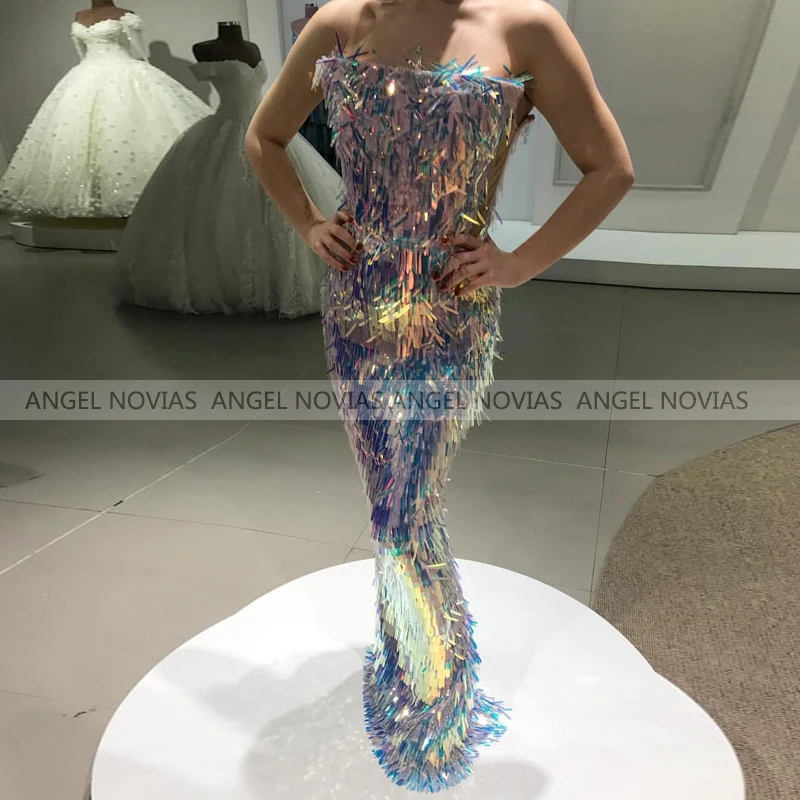 ANGEL NOVIAS Long Shiny Mermaid Evening Dresses 2021 Luxury Women Dubai Formal Party Gowns
ANGEL NOVIAS Long Shiny Mermaid Evening Dresses 2021 Luxury Women Dubai Formal Party Gowns